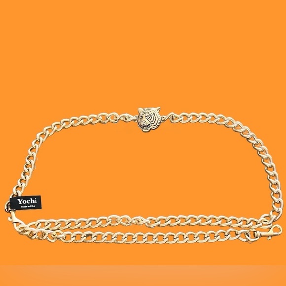 Yochi $118 Tiger Head Chain Belt NWT *price firm* - Picture 2 of 4